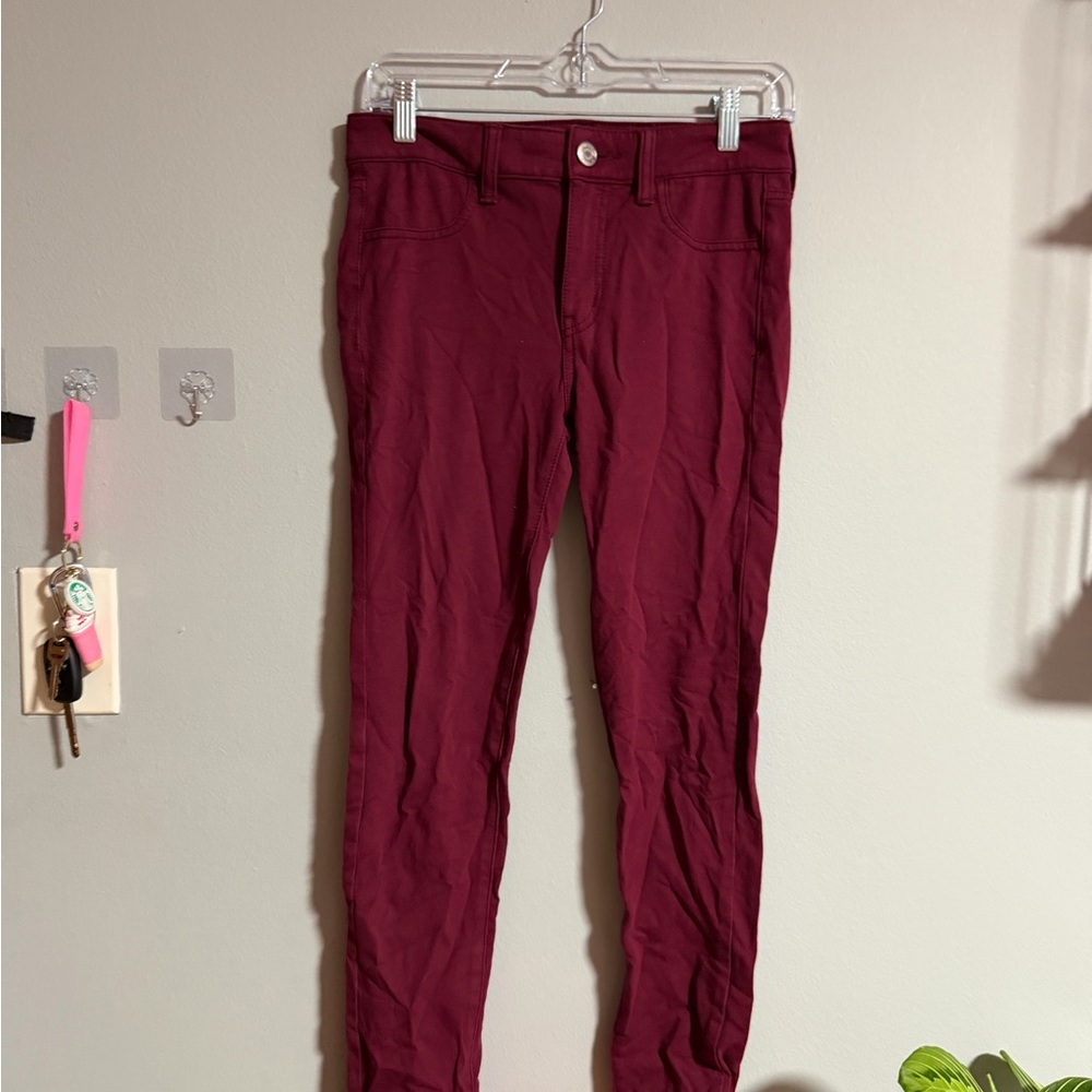 American Eagle Outfitters Women's Burgundy Jeggings